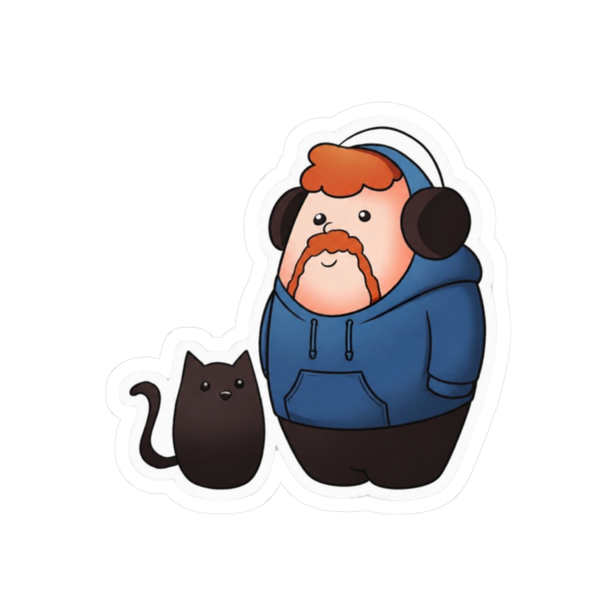 Caseoh and Kitty Bean Sticker - alternate angle 3, merchandise