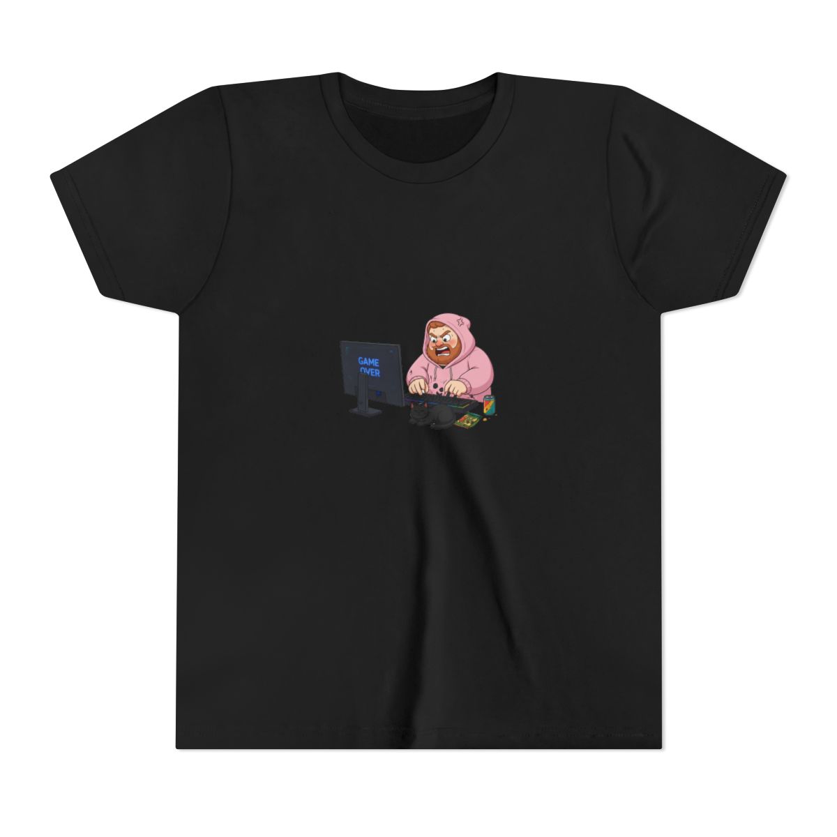 Angry Caseoh Wearing Pink T Shirt Smashing The Table Cursing on His Twitch Stream T-Shirt (Kids) — official CaseOh T-Shirts