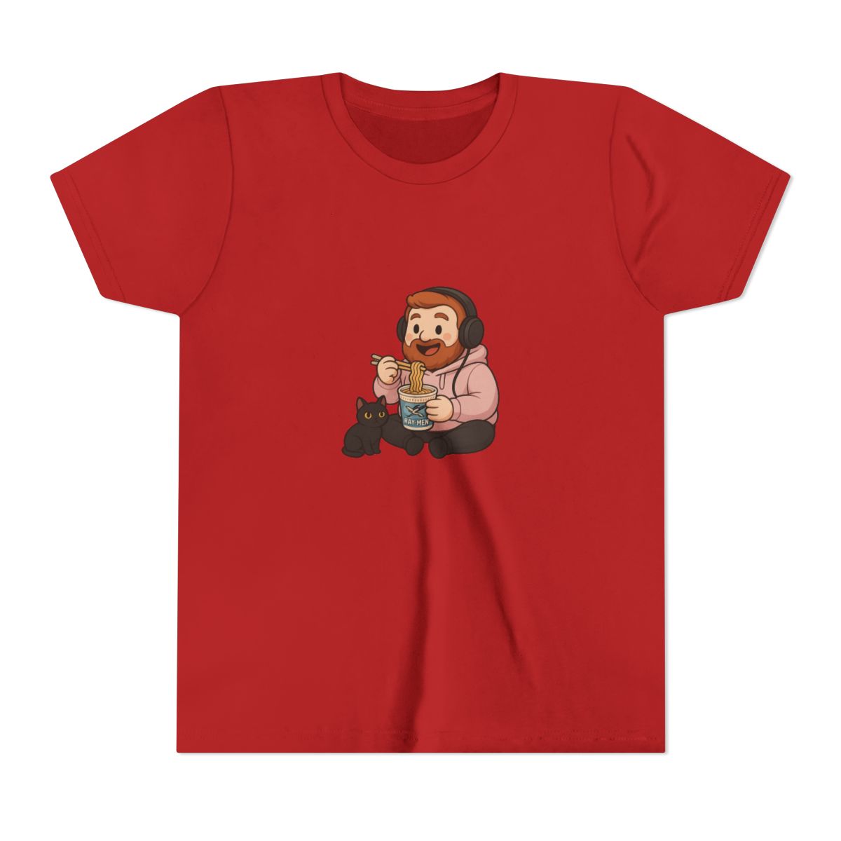 CaseOh & Kitty RAY-MEN Ramen Noodle Gamer Kids T-Shirt - alternate angle 3, merchandise